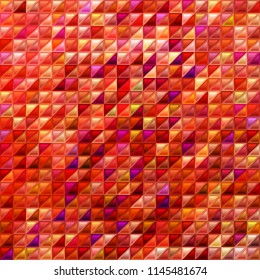 abstract vector stained-glass triangle mosaic background - red and orange