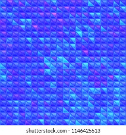 abstract vector stained-glass triangle mosaic background - blue and violet