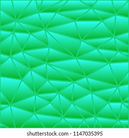 abstract vector stained-glass triangle mosaic background - green and teal