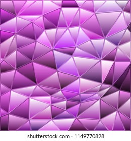 abstract vector stained-glass triangle mosaic background - purple and violet