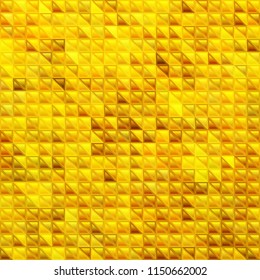 abstract vector stained-glass triangle mosaic background - golden yellow