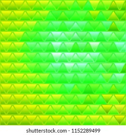 abstract vector stained-glass triangle mosaic background - green and yellow