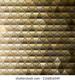 abstract vector stained-glass triangle mosaic background - brown