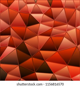 abstract vector stained-glass triangle mosaic background - red and orange