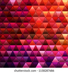 abstract vector stained-glass triangle mosaic background - red and purple