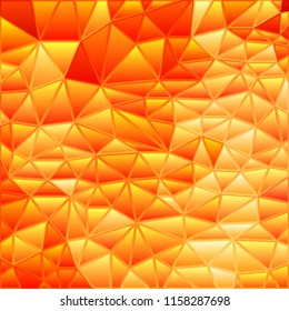 abstract vector stained-glass triangle mosaic background - orange
