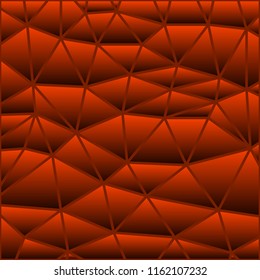 abstract vector stained-glass triangle mosaic background - red