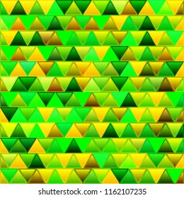 abstract vector stained-glass triangle mosaic background - green and ye