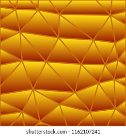 abstract vector stained-glass triangle mosaic background - orange and yellow