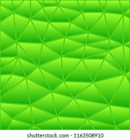 abstract vector stained-glass triangle mosaic background - green