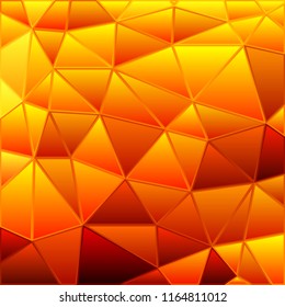 abstract vector stained-glass triangle mosaic background - orange and yellow