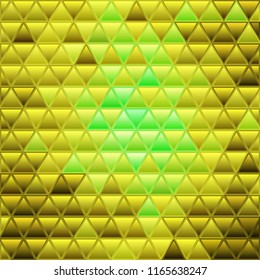 abstract vector stained-glass triangle mosaic background - green and yellow