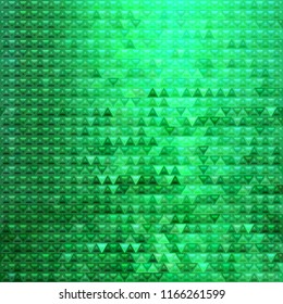 abstract vector stained-glass triangle mosaic background - green