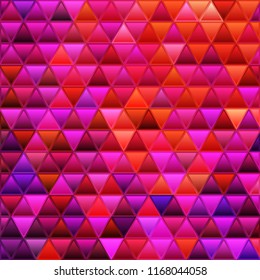 abstract vector stained-glass triangle mosaic background - purple and red
