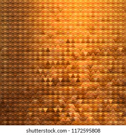 abstract vector stained-glass triangle mosaic background - orange and yellow