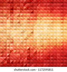 abstract vector stained-glass triangle mosaic background - red and orange