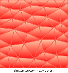 abstract vector stained-glass triangle mosaic background - red