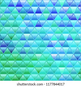 abstract vector stained-glass triangle mosaic background - blue and green