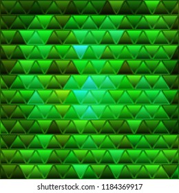 abstract vector stained-glass triangle mosaic background - green