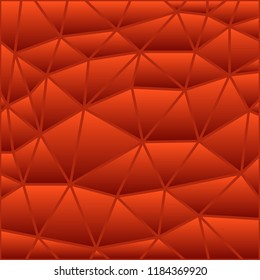 abstract vector stained-glass triangle mosaic background - red