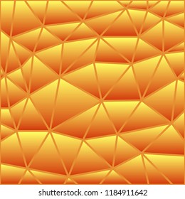 abstract vector stained-glass triangle mosaic background - orange