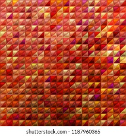 abstract vector stained-glass triangle mosaic background - red and orange