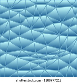 abstract vector stained-glass triangle mosaic background - light blue
