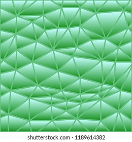 abstract vector stained-glass triangle mosaic background - light green