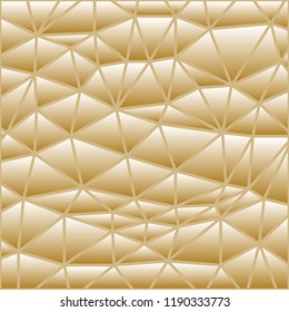 abstract vector stained-glass triangle mosaic background - brown