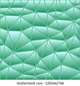 abstract vector stained-glass triangle mosaic background - green and blue