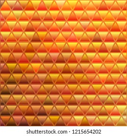 abstract vector stained-glass triangle mosaic background - orange