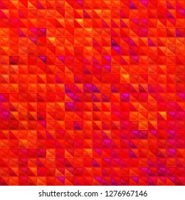abstract vector stained-glass triangle mosaic background - red
