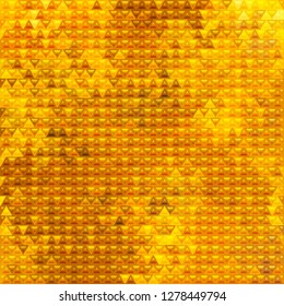 abstract vector stained-glass triangle mosaic background - yellow and orange