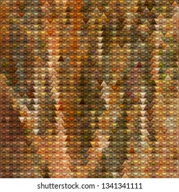abstract vector stained-glass triangle mosaic background - brown
