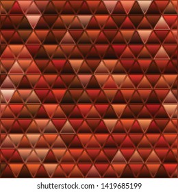 abstract vector stained-glass triangle mosaic background - red