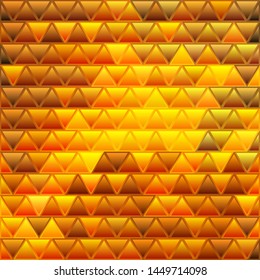 abstract vector stained-glass triangle mosaic background - orange and yellow