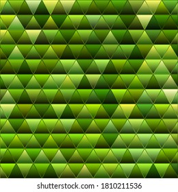 abstract vector stained-glass triangle mosaic background - green