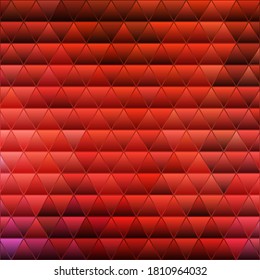 abstract vector stained-glass triangle mosaic background - red