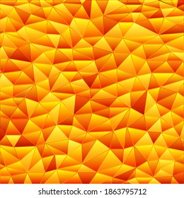 abstract vector stained-glass triangle mosaic background - yellow and orange