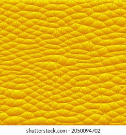 abstract vector stained-glass triangle mosaic background - golden yellow