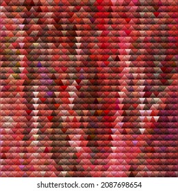 abstract vector stained-glass triangle mosaic background - red