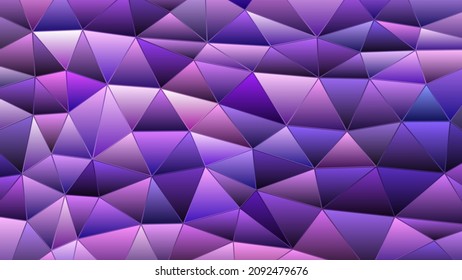 abstract vector stained-glass triangle mosaic background - purple and violet