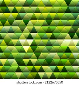 abstract vector stained-glass triangle mosaic background - green and yellow