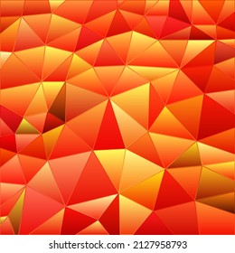 abstract vector stained-glass triangle mosaic background - golden orange