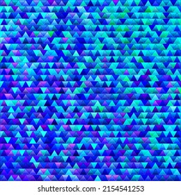 abstract vector stained-glass triangle mosaic background - blue