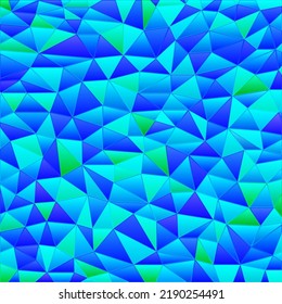 abstract vector stained-glass triangle mosaic background - dark and light blue