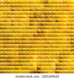 abstract vector stained-glass triangle mosaic background - golden yellow