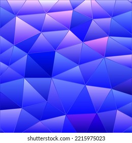 abstract vector stained-glass triangle mosaic background - blue and violet