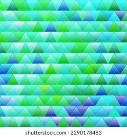abstract vector stained-glass triangle mosaic background - blue and green triangles