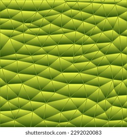abstract vector stained-glass triangle mosaic background - green and yellow triangles